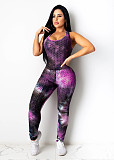 Hot Style Tie-dye Printed Sleeveless Jumpsuit CHY-1245