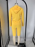 Fashionable Hooded Zipper Jackets Leggings Two pieces Set XMY-9253