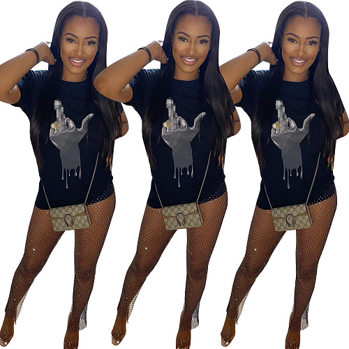 Street Casual Round Neck Short Sleeves T-shirt MOF-5169