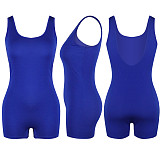 Sleeveless Summer Solid-Color Midriff Tank Top Romper TE-4046