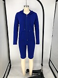 Fashionable Hooded Zipper Jackets Leggings Two pieces Set XMY-9253