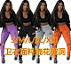 Solid-color Hoodie Fabric Drapery Frilled Flowers Torn Tight Pants MDF-5154