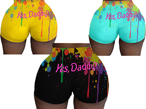Sexy Bottom Wrap Web Celebrity Printed Sports Shorts SD-0156