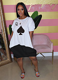 Summer Spades Q-print Contrasting Colours Bubble Dress AIL-111