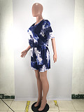 Hot Sales Plus-Size Tie-Dyed V-Neck Short Sleeve Romper SMD-2033