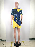 Hot Sales Plus-Size Tie-Dyed V-Neck Short Sleeve Romper SMD-2033