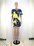 Hot Sales Plus-Size Tie-Dyed V-Neck Short Sleeve Romper SMD-2033