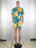 Hot Sales Plus-Size Tie-Dyed V-Neck Short Sleeve Romper SMD-2033