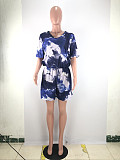 Hot Sales Plus-Size Tie-Dyed V-Neck Short Sleeve Romper SMD-2033