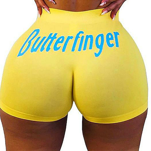 Sexy Women's Tight Graphic Print Yoga Shorts SHD-9311