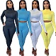 Solid-color Skinny Long-sleeved Pencil Pants Two-piece Set FNN-8516