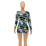 Graphic Print Tight Sexy Home Wear Romper OSS-20802