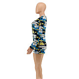 Graphic Print Tight Sexy Home Wear Romper OSS-20802