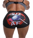 Sexy Graphic Print Tight Buttock Lift Yoga Shorts SHD-9314