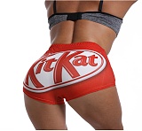 Sexy Graphic Print Tight Buttock Lift Yoga Shorts SHD-9314