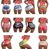 Sexy Graphic Print Tight Buttock Lift Yoga Shorts SHD-9314