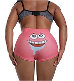 Sexy Graphic Print Tight Buttock Lift Yoga Shorts SHD-9314