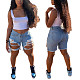 Fashion Slim Wash Hand Worn Out Denim Shorts HSF-2296