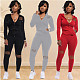 Solid Color Burning Flower Movement Two-piece Set ABL-4017