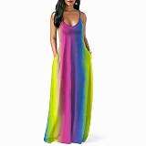 Rainbow Tie-Dye Bohemian Floor-Length Dress JLY-008