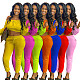 Autumn Solid Color Long Sleeve Belly Button Sport 2 Pieces AIL-112