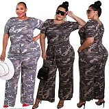 Plus Size Camo Print Casual Wide-Leg Jumpsuit OSS-20779