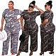 Plus Size Camo Print Casual Wide-Leg Jumpsuit OSS-20779