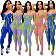 Sexy Splice Tight-Fitting Sports Sling Jumpsuit OSM-4210
