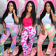 Fashion Tie-Dye Medium Waist Tight Bell Bottoms LP-6235