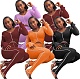 Fashion Line Stitching Trumpet Sleeve Fitness Two-piece Set MDF-5157