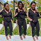 Leopard Print Mosaic Casual Hooded Two-piece Set QZX-6150