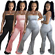 Casual Tight Height Waist Sling Flared Jumpsuit NM-8308