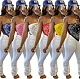 Sexy Print Breast Waist Revealing Matte Bandana Top FNN-8383