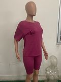 Hot Seller Solid Color Short Sleeve Shorts Two-piece Set LSD-8729