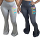 Hot Style Printed Tight Mid-waist Cotton Flared Trousers LSD-8783