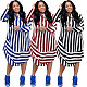 Casual Striped Patchwork Loose-fitting Long Sleeve Dress LS-0321