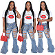 Women's Versatile Slim Ripped Denim Bell-bottom Trousers HSF-2312