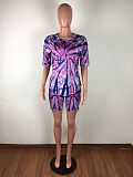 Tie-dye Positioning Printing Round Neck Short Sleeve Two-piece Set LX-2078