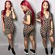 Sexy Print Front Zipper Short Sleeve Bodycon Romper HMS-5149