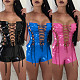 Sexy Slim Body Strapless Lace-up One-piece Leather Shorts BN-9064