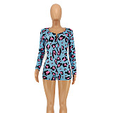 Amazon Leopard Print Long-sleeved Plus-size Onesies OSS-20755