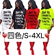 Pop Slogan Printed Short Sleeves Loose-fitting T-shirt Dress QZX-6137