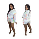 Women's Printed Hoodie Shorts Home Wear Two-piece Set MK-3016