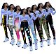 Fashion Positioning Print skinny Elastic High Waist Slit Pants MOF-5177