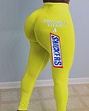 Sexy Women's Tight Letter-print Mid-waist Yoga Pants SHD-9321