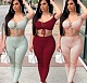 Autumn Solid Color Thread Tight Mid-waist Slacks GLS-8015