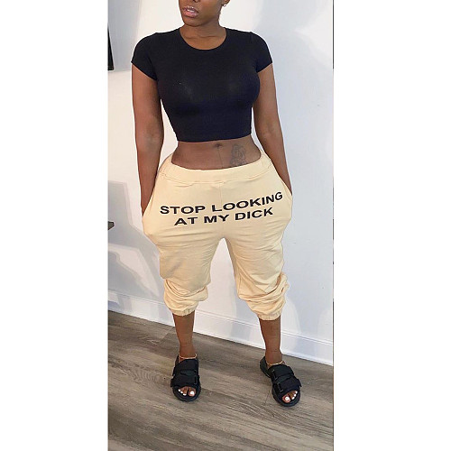 Personality Letter-Offset Casual Pencil Pants BN-9249