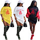 Yellow Crane Tower Printed Long Sleeve T-shirt Dress FNN-8524