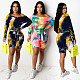Fashion Tie-dye Long Sleeve Mid-waist Skinny Romper WA-7018