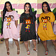 Cartoon Character Printed Round Collar Lantern Skirt WA-7034